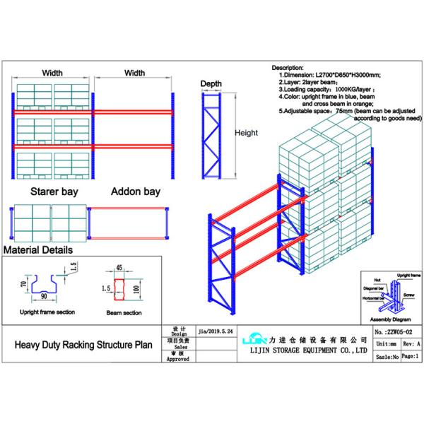 3000kg/ Layer Metal Warehouse Storage Rack Heavy Duty Shelf