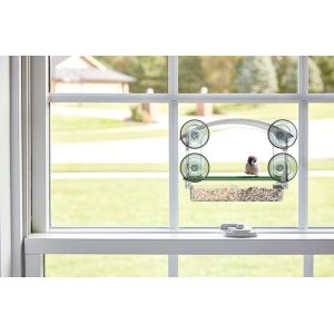 Acrylic Plexiglass Window Bird Feeder Easy Install Custom Logo With Removable