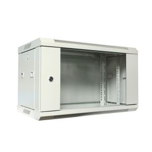 Quality 19 Inch Wall Mount Server Rack Cabinet With Glass Door For Network Equipment RAL7035 for sale