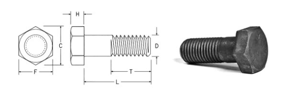 Astm F3125 Grade A325 Bolt Dimensions ASTM A325M Type 1 Heavy Hex Structural Bolts 120/105 ksi