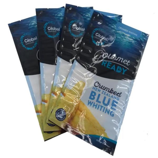 Custom Square Bottom Recyclable Stand-Up Pouch For Snack Food Packaging PE Plastic Printed Bag With Security Feature Side Gusset