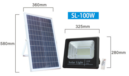 Buy 100W 5h 120㎡ 280mm Solar Panel LED Flood Light at wholesale prices
