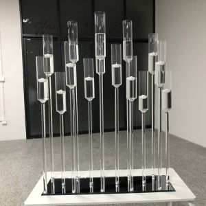 Taper Crystal Glass Candlestick Holders Set Of 2 15 Branches Hurricane For Water