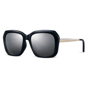 TAC Polaroid Sunglasses Women , White Frame Sunglasses Black Metal Temples