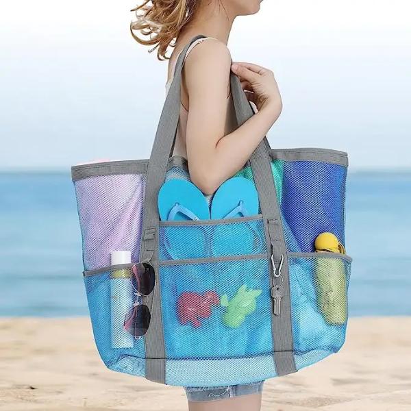 Oversized Embroidery Extra Large Waterproof Beach Bag With Zipper