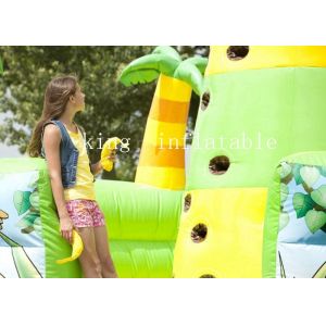 Jungle Theme Monkey Inflatable Climbing Tower Wall With Trees