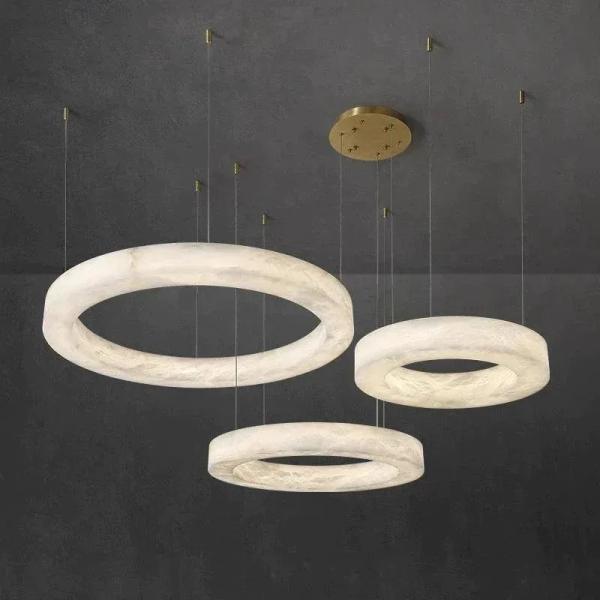 Buy 100W Alabaster Chandelier Modern Round Chandelier For Living Room at wholesale prices