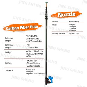 Easy to handle carbon fiber pole combining high flexural strength and corrosion