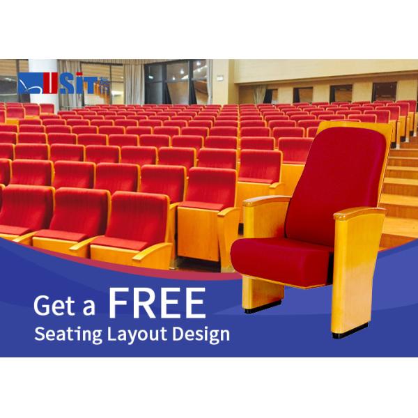 Buy Commercial Folding Church Auditorium Chairs With Writing Table at wholesale prices