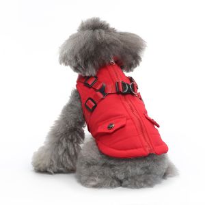 Winter Pet Jacket Dog Clothes Traction Zipper Pattern Stay Warm