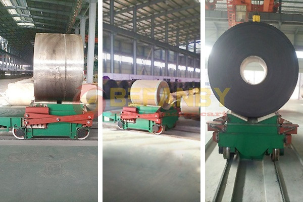 Steel Coil Handling Tail Rail Transfer Trailer With V-Frame