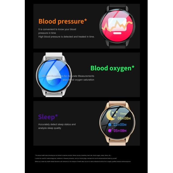 T2Pro Smart Bluetooth Wearable Watch Round Ladies Fitness Tracker Bracelet