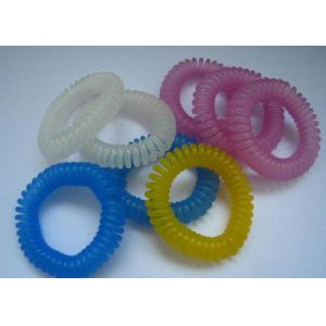 Wrist coil with split key ring translucent pink blue spring coil color cheap