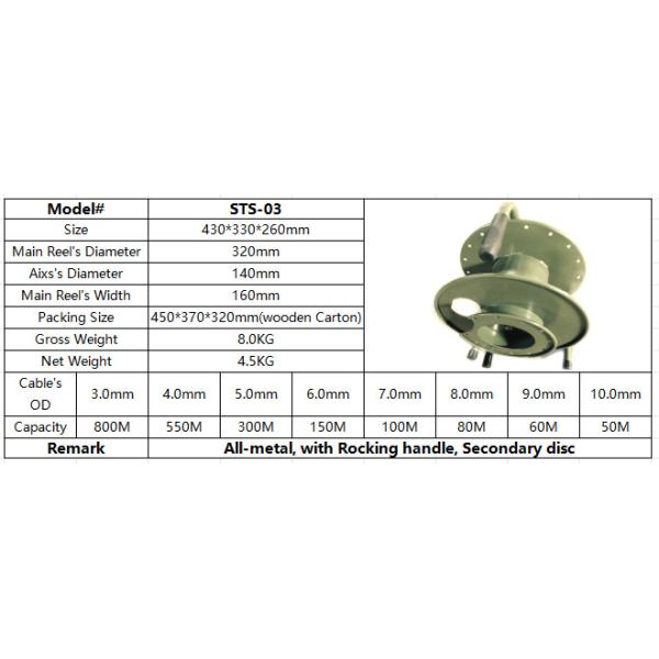 STS-03 All Metal Tactical Multi-Functional Fiber Optic Reel Cable Drum Spool Cart