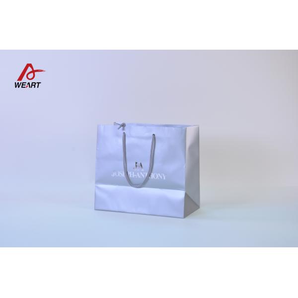 Buy Silver Color Printable Art Paper Bags Silver Handle Kraft Paper Sacks at wholesale prices