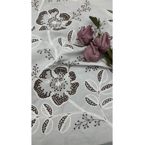 3D Floral Fabric High Luxary White Cloth Lace Fabric for Bridal Beautiful