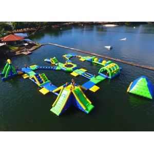 Commercial Inflatable Water Park Hot Welding Workmanship For 80 Kids