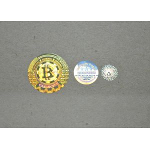 Barcode Custom Security Hologram Stickers , Round Hologram Stickers With Scratch