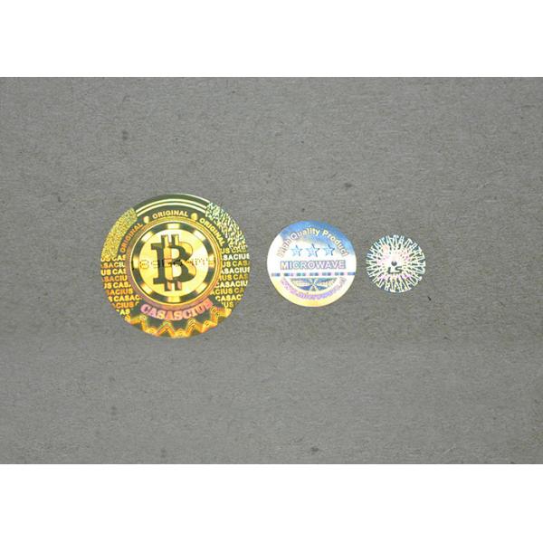 Barcode Custom Security Hologram Stickers , Round Hologram Stickers With Scratch