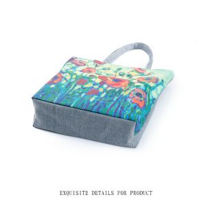 Digital painting flowers calico shoulder portable handbag shoulder bag