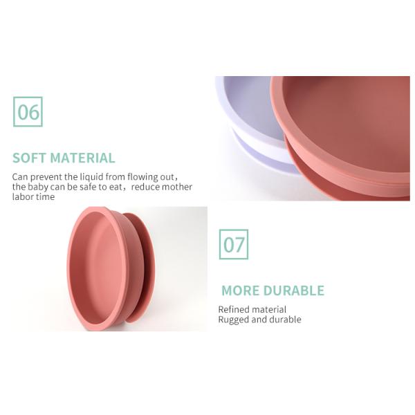 Food Grade Suction Silicone Bowl Set For Baby Toddler Feeding