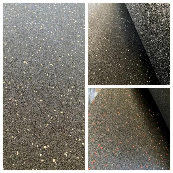 Durable and Eco-Friendly Black Base Gym Rubber Flooring Mats with Different Color EPDM Dots for Gym Equipment