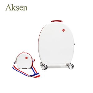 Cute Round Spinner Wheels Student Travel Luggage Unisex Combination Lock