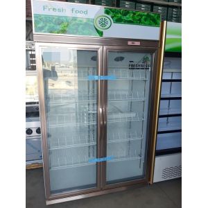 Double Door Upright Glass Door Display Freezer 2 To 8 Degree