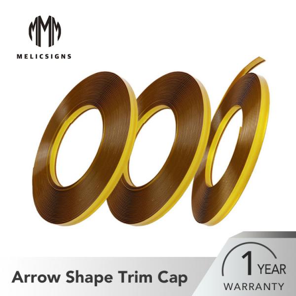 Buy Golden Plastic Trim Cap 35 / 45 Meters For Acrylic Channel Letter Edge at wholesale prices