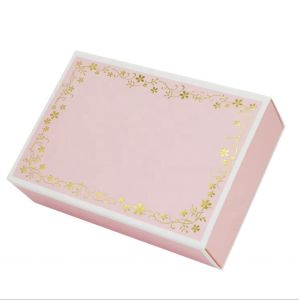 Pink Gold Stamping Disposable Paper Food Packaging For Cookie Gift