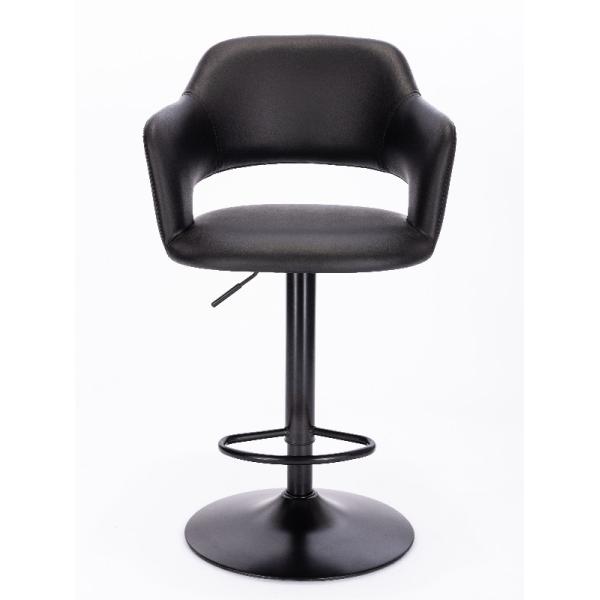 Black Swivel Bar Stool Chairs Piston Kitchen Pub Counter Upholstered Stool