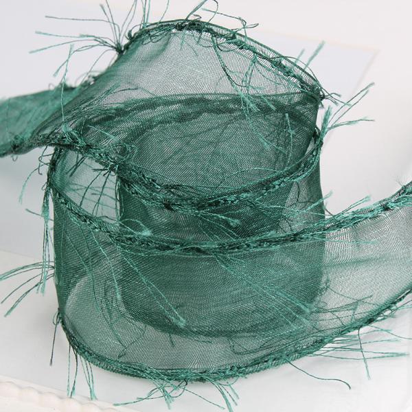 25mm-50mm Tassel Edge Polyester Organza Ribbon for Flower Chocolate Gift Packing and Garment Decoration