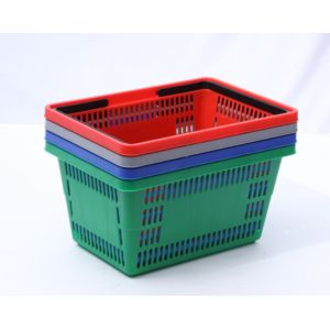 Stackable Grocery Hand Baskets 21L Plastic Carry Basket With Handle