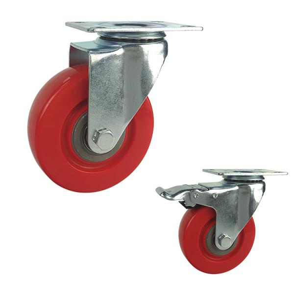 Buy 4" Red 198LBS Medium Duty Casters Double Ball Bearing at wholesale prices