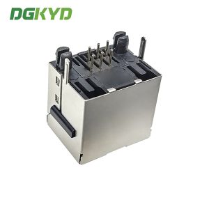 DGKYD52TE1166GWA1DY1008 6P6C RJ11 Connector 180° Vertical Interface Without