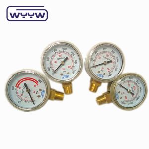 China Lower Mount Gas Manometer Pressure Gauge For Oxygene Cylinder on sale