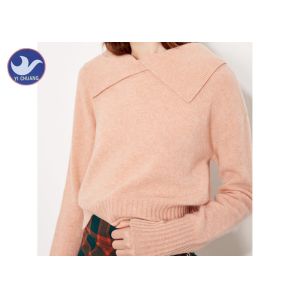 Lapel Collar Womens Knit Pullover Sweater Wool Jumper