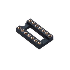 WCON IC Socket 2*10P 180° H=3.0 Round female Header 7.62 with center bar