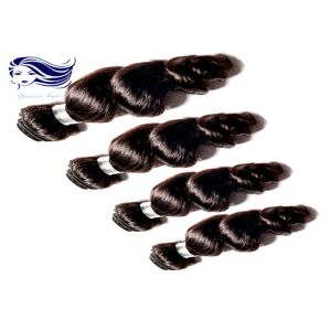 Free Shedding Human Brazilian Hair Extensions Natural Double / Strong Weft