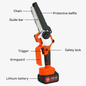 Mini Brushless Chainsaw 6 Inch Cordless Rechargeable Electric Chainsaw With