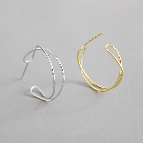 Buy Lanciashow 925 Sterling Silver Jewellery Simple Interweave Twisted Hoop Earrings at wholesale prices