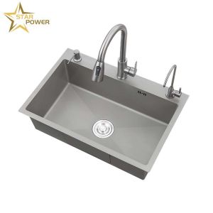 Household Kitchen Stainless Steel Hand Sink Large Single Trough Customized