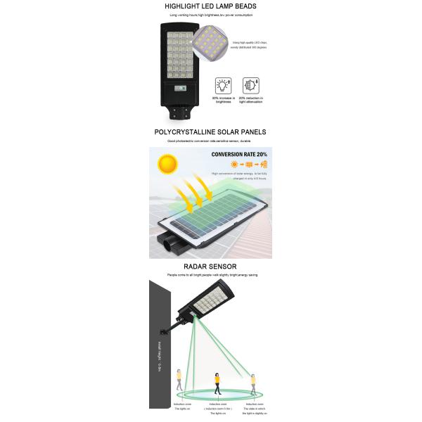 IP65 144pcs Solar LED Street Lights For Garden Easy To Install Long standby