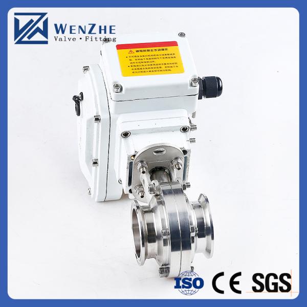 Sanitary Stainless Steel 304/316L Clamped Butterfly Valve with Electric Actuator