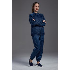 Dark Blue Unisex Esd Antistatic cleanroom Jacket and pants , sterilization and