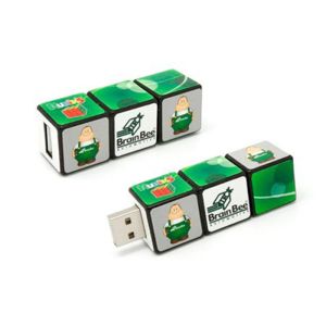 8g White Usb Stick Drive Magic Cube Shape Easy Use With Laser Engraved Logo