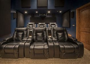 Buy Row Light Home Theater Leather Movie Chairs Vestee Surface at wholesale prices