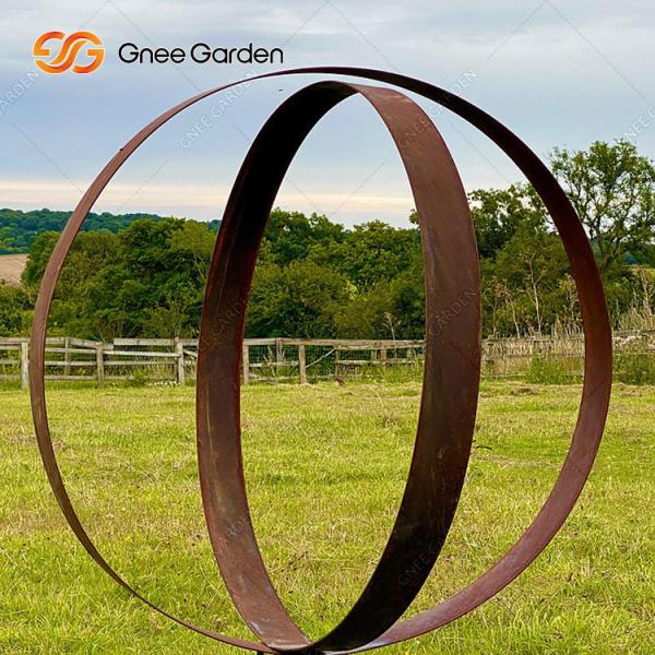 Buy SGS Certified Rust Corten Steel Rusty Metal Ring Sculpture Outdoor Landscapes at wholesale prices