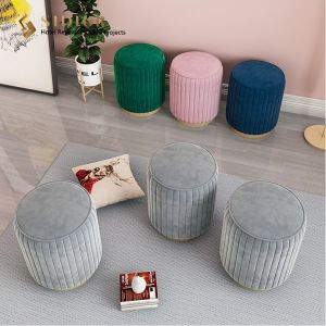 Stool,Ottoman chair, stainless steel, PU leather, fabric upholstery, restaurant