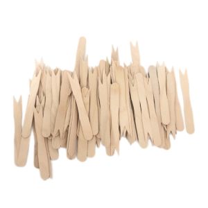 85mm Birchwood Compostable Disposable Wooden Utensils Chip Forks Bulk For Fruit